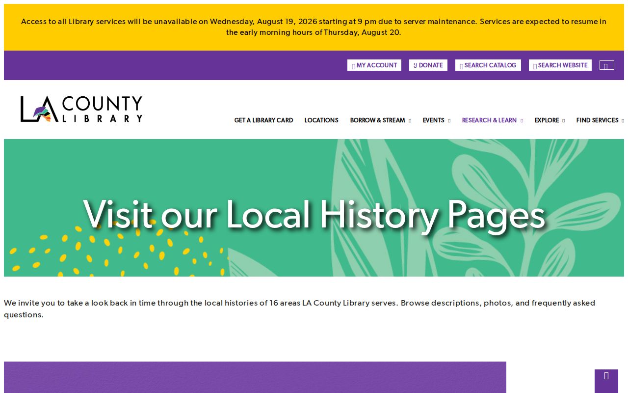 Bell Gardens city directory research view for the LA County Library Californiana collection
