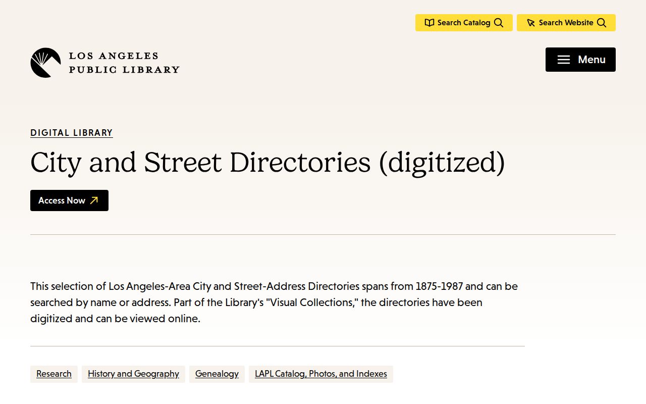 Bell Gardens city directory pages in the LAPL digitized collection
