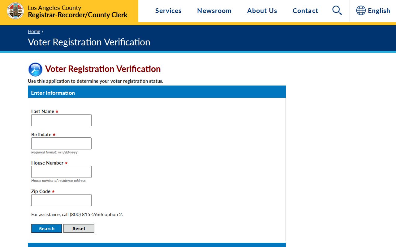 Bell Gardens neighbors personal voter registration verification form