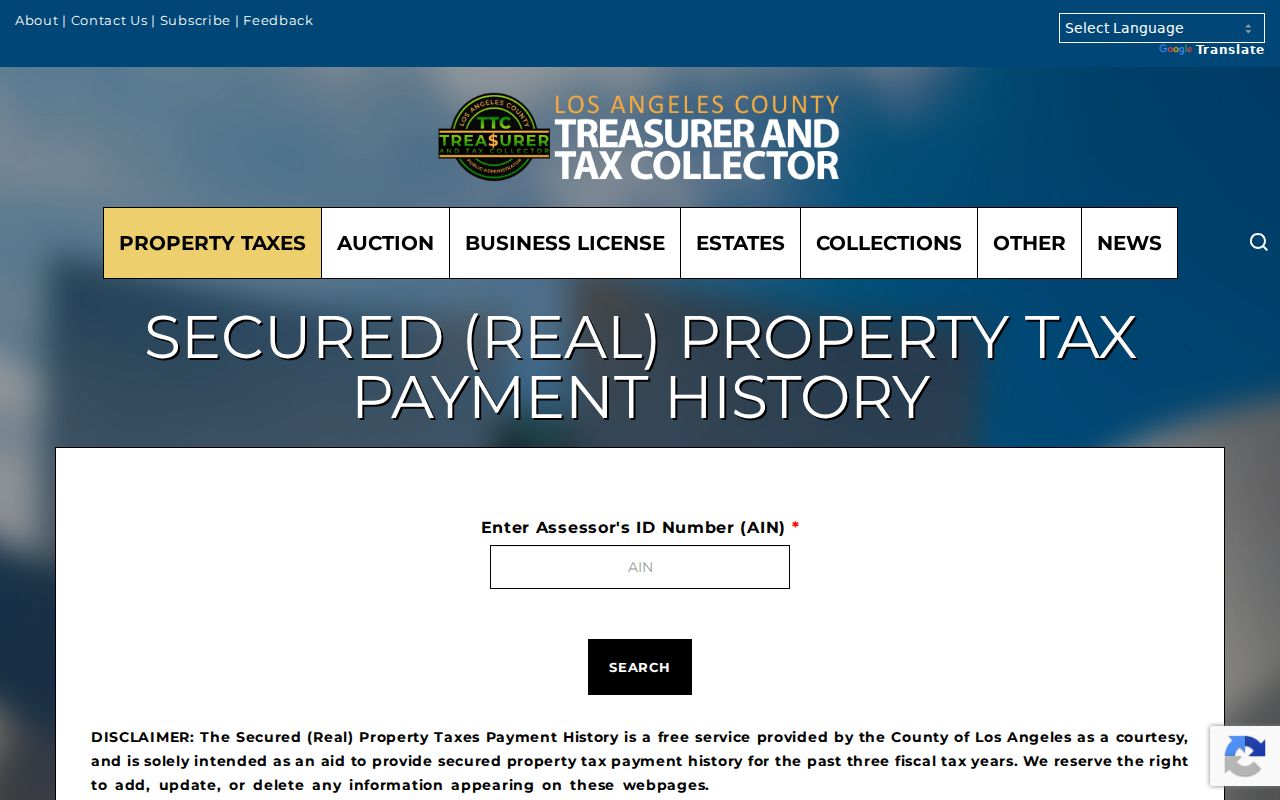 Bell Gardens neighbors property tax payment history search
