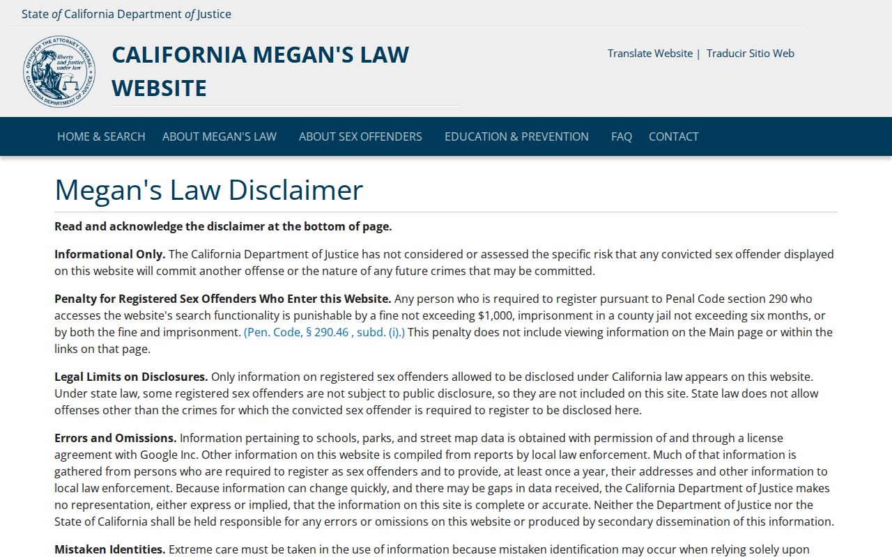 Bell Gardens resident lookup California Megan's Law registry search